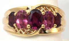 Stately Garnet Ring in 14KT Yellow Gold
