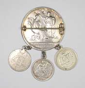 Silver Coronation Medal/Love Token Pin British - US Coins Seated Dime