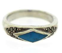 Sterling Silver Turquoise Ring and Earrings