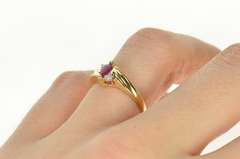 14K Yellow Gold Marquise Ruby Diamond Accent Freeform Ring