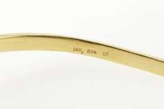 14K Yellow Gold 1.35 Ctw Channel Sapphire Diamond Bangle Bracelet