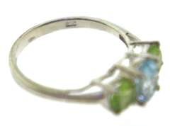 Sterling Silver Opal And Pink Saphires Ring