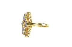 14K Yellow Gold Marquise Tanzanite Diamond Accent Cocktail Ring