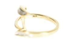 10K Yellow Gold Diamond Bypass Wrap Wedding Guard Band Ring