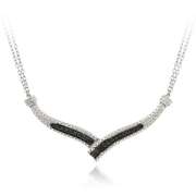 Sterling Silver 1/4 Ct. Black Diamond "V" Necklace