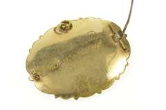 Gold Filled In Memory Woven Hair Victorian Mourning Pendant/Pin