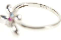 14K White Gold Diamond Ruby Inset Butterfly Statement Ring