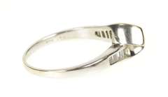 14K White Gold 0.58 Ctw Diamond Baguette Bypass Engagement Ring