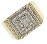 Gent's Yellow Gold 0.92ctw Diamond Ring
