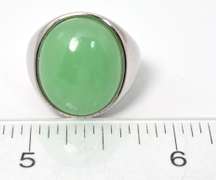 Sterling Silver Green Jade Ring