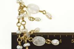 14K Yellow Gold Stephen Dweck Pearl Moonstone Fringe Necklace