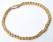Elegant Braided Bracelet in 14KT Yellow Gold