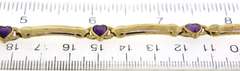 Wonderful 18kt YG Heart Cut Amethyst Bar Bracelet