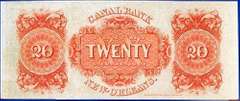 Gem Crisp 1800's $20 Note Canal Bank Of New Orleans Louisiana-"3 Maids"!