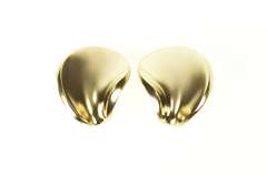 18K Yellow Gold Georg Jensen Designer Curvy Geometric Clip Earrings
