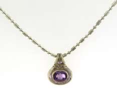 Sterling Silver Italian Amethyst Necklace