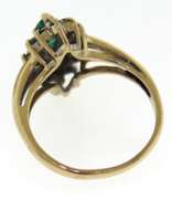 Beautiful Marquise Emerald and Diamond Ring in 14kt