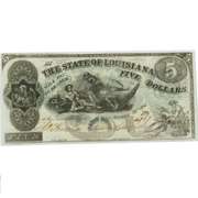 $ 5 Oct 10 1862 Series State Of Louisiana Baton Rouge Choice CU Note
