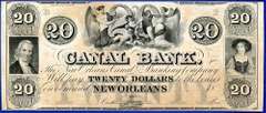Gem Crisp 1800's $20 Note Canal Bank New Orleans Louisiana-"Angels & Cherubs"! !