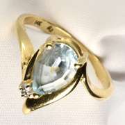 Pleasing Pear Shaped Blue Topaz Ring
