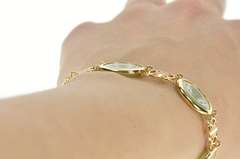 14K Yellow Gold Round Carved Jade Ring Chinese Motif Bracelet