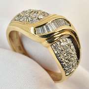 Flashy Baguette & Round Diamond Ring