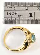 Blue-Green Topaz & Diamond Ring