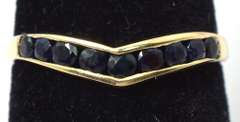 Classy Sapphire Chevron Band in 14KT Yellow Gold