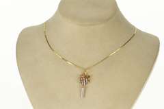 10K Yellow Gold Alpha Kappa Psi Sapphire Frat. Watch Key Charm/Pendant