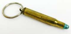 Vintage Brass & Turquoise Bullet Key Chain