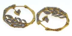Sterling Silver Leaf Hoop Earrings