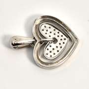 Cute Heart in Heart Pendant in 18K White Gold