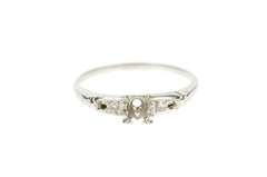 Platinum 1940's Diamond Classic Engagement Setting Ring