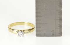 14K Yellow Gold 0.36 Ct Retro Diamond Solitaire Engagement Ring