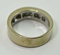 Man's Impressive White Gold Princess-Cut Diamond Band