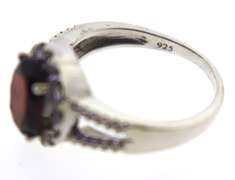 Sterling Silver Opal And Pink Saphires Ring