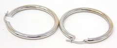 Elegant White Gold Round Hoop Earrings