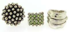 Group Lot of 3 Sterling Silver Rings