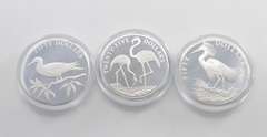 1985 Birds Of The Caribbean Silver Proof 3-Coin Collection - Box & COA