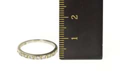 18K White Gold Art Deco Diamond Five Stone Wedding Band Ring