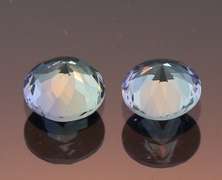 Glittering 1.42ct pair of silvery blue Tanzanite