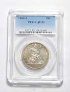AU53 1864-S Seated Liberty Half Dollar - Graded PCGS