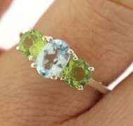 Sterling Silver Opal And Pink Saphires Ring