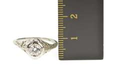 Platinum 1/3 Ct Art Deco Diamond Filigree Engagement Ring