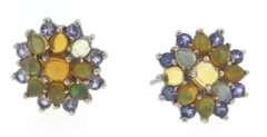 Sterling Silver Opal Stud Earrings