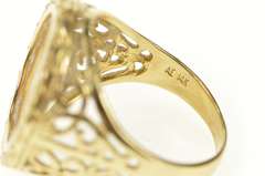 14K Yellow Gold 1996 1/10th Oz Half Eagle Filigree Statement Ring
