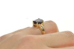 14K Yellow Gold 4.20 Ct Purple Tourmaline Solitaire Statement Ring