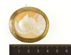 10K Yellow Gold Victorian Greek Soldier Carved Cameo Pendant/Pin