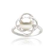 Sterling Silver Freshwater Cultured Pearl Flower Ring