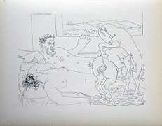 PABLO PICASSO, RECLINING SCULPTOR